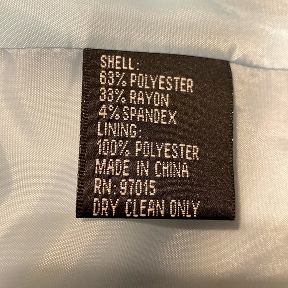 NWT Larry Levine Petite Womens 2pc. Double Breasted SS Suit, Sz. 12P, Light Blue - Picture 9 of 16